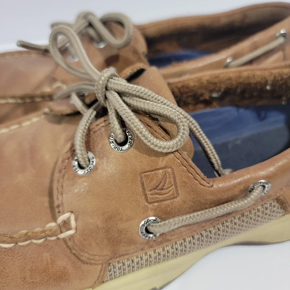 Sperry Top-Sider Mens Billfish Boat Shoes Tan Brown Leather 61156 9.5M